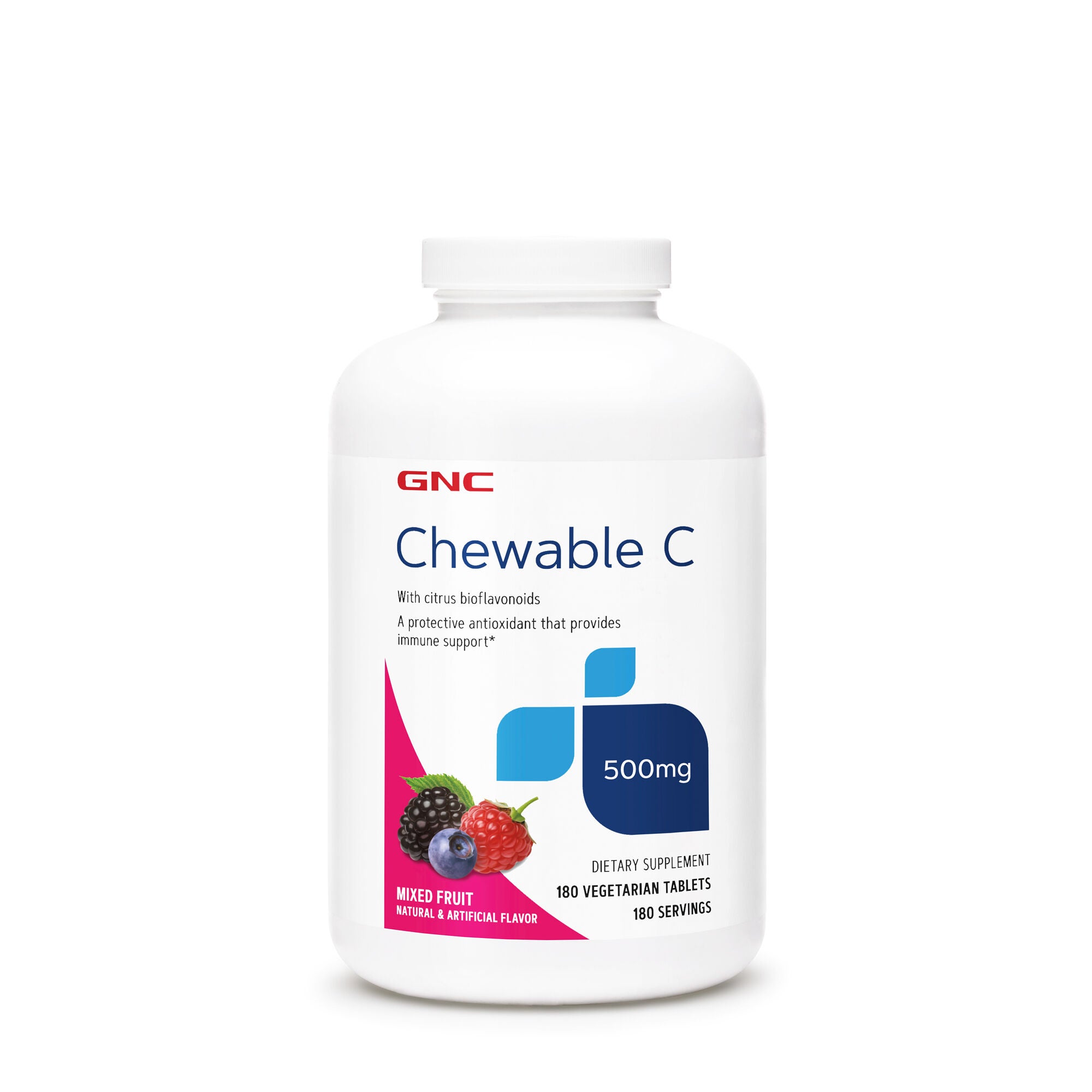 Chewable C 500mg - Mixed Fruit - 180 Tablets (180 Servings) | GNC